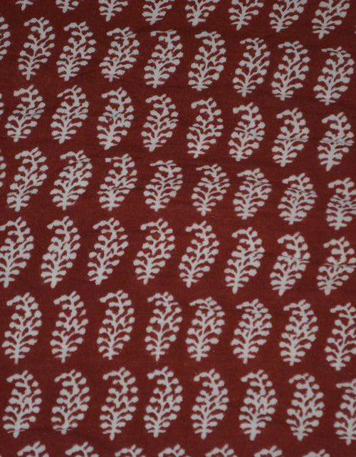 Load image into Gallery viewer, Red and Black Paisely Design Hand Block Printed Naturally Dyed
