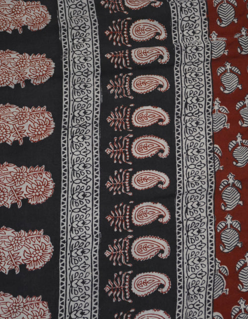 Load image into Gallery viewer, Red and Black Paisely Design Hand Block Printed Naturally Dyed
