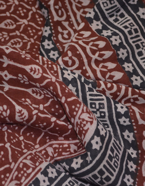 Load image into Gallery viewer, Red and Black Paisely Design Hand Block Printed Naturally Dyed
