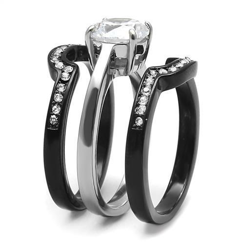 Women Stainless Steel Cubic Zirconia Rings TK3214