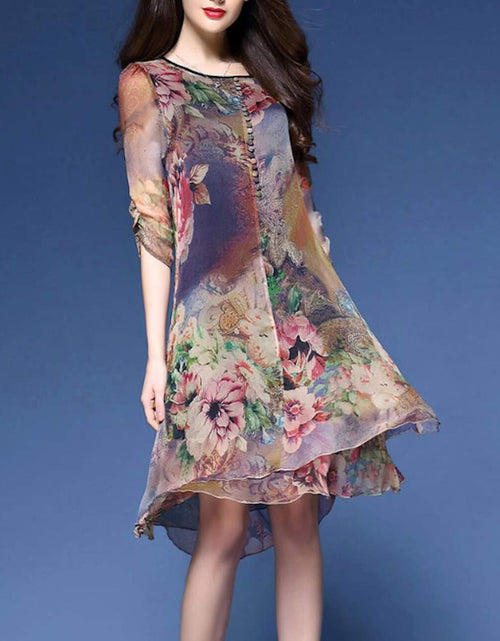 Load image into Gallery viewer, Womens Quarter Sleeve Floral Dress
