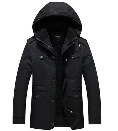Mens Hooded Military Style Coat